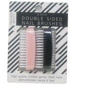 Wholesale - 2pk PINK/BLK DOUBLE SIDED NAIL BRUSH C/P 72, UPC: 769898973857